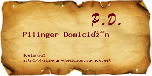 Pilinger Domicián névjegykártya